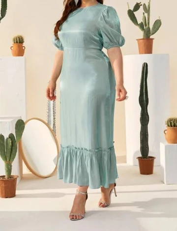 Rochie lunga SHEIN CURVE, albastru, 1 XL Albastru