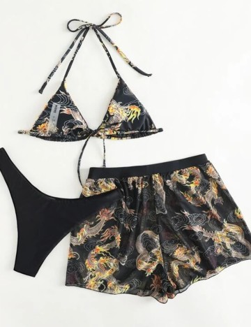 Costum de baie SHEIN, negru, S