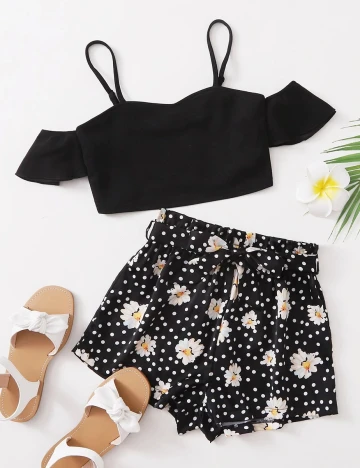 Compleu Shein Kids, negru, 10 ANI Negru