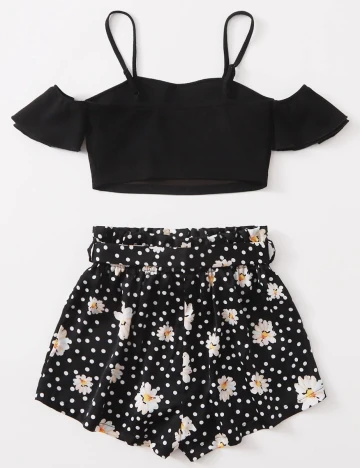 Compleu Shein Kids, negru, 10 ANI Negru