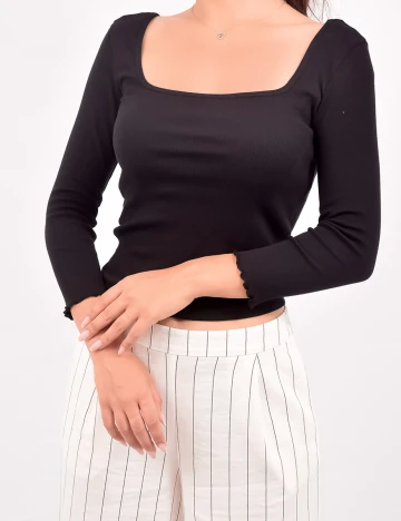 Bluza Stradivarius, negru, L Negru