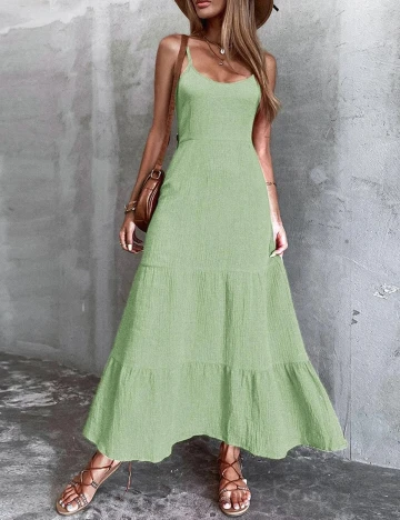 Rochie lunga SHEIN, verde, S