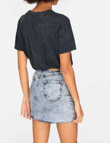 Fusta Stradivarius, albastru denim, 36