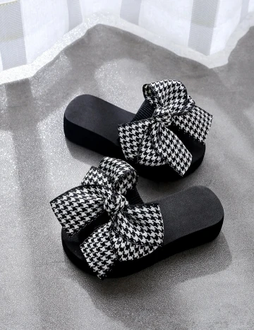 Slapi Shein Kids, alb-negru, 27 Negru