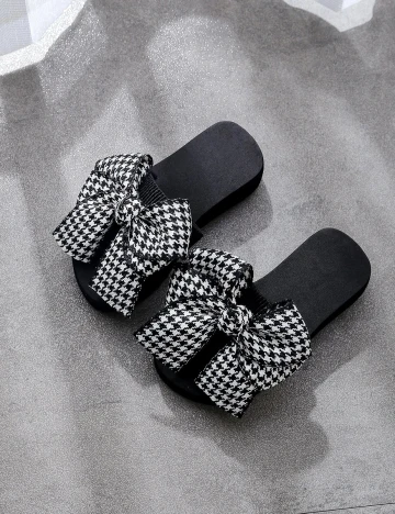Slapi Shein Kids, alb-negru, 27 Negru