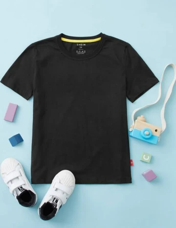 Tricou Shein Kids, negru, 7-8 ANI