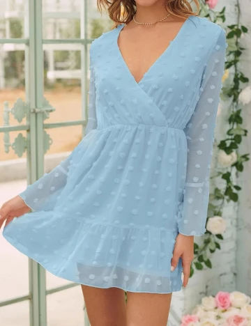 Rochie scurta SHEIN, bleu, S