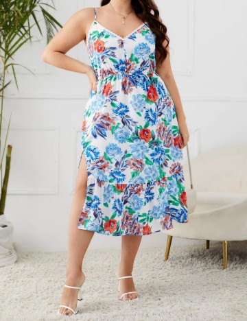 Rochie Medie SHEIN CURVE, floral, 3XL