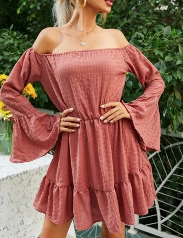 Rochie Scurta SHEIN, roz pudra, XS