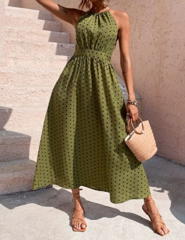 Rochie Medie SHEIN, verde, M