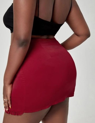 Fusta SHEIN CURVE, rosu, 2XL
