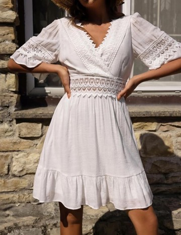 Rochie Scurta SHEIN, alb, L