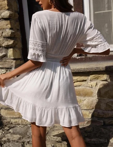 Rochie Scurta SHEIN, alb, L