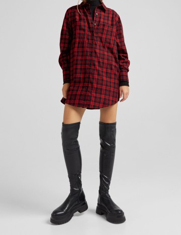 Camasa Bershka, rosu, XS-S