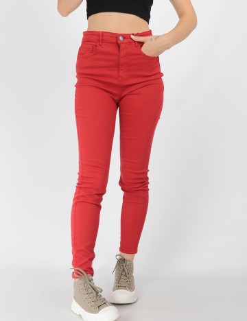 Blugi Stradivarius, rosu, 34