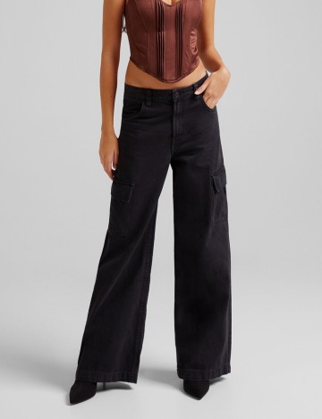 Blugi Bershka, negru, 36