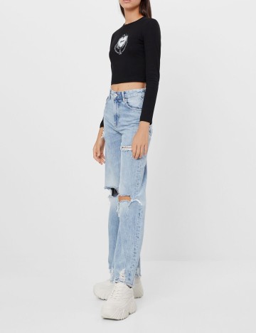 Top Bershka, negru, M