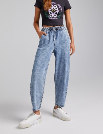 Blugi Bershka, albastru, XS