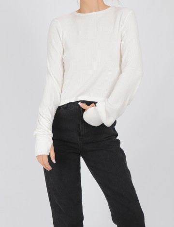 Bluza Stradivarius, alb, S