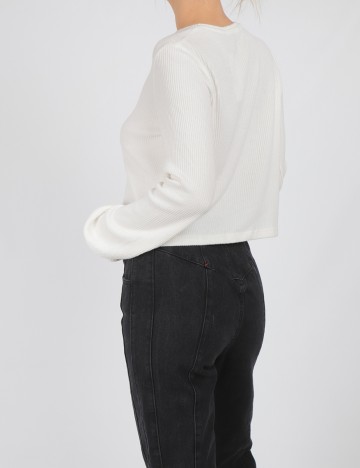 Bluza Stradivarius, alb, S