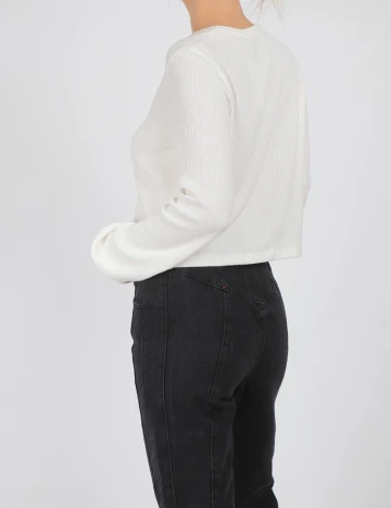 Bluza Stradivarius, alb, S