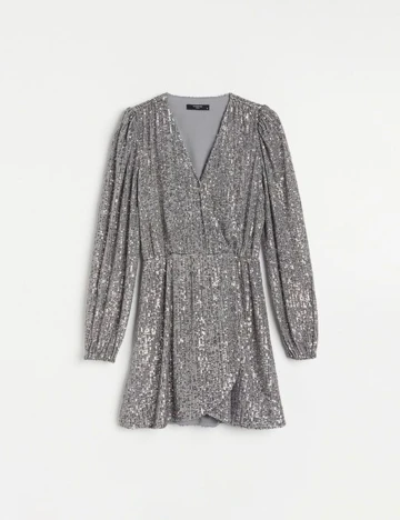 Rochie scurta Reserved, argintiu, XL