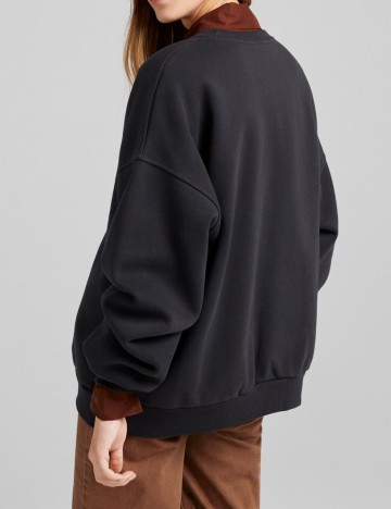 Bluza Oversize Bershka, negru, L