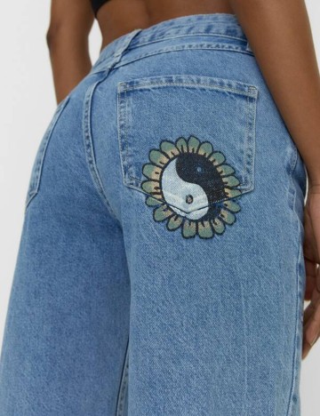 Blugi Stradivarius, albastru, 36