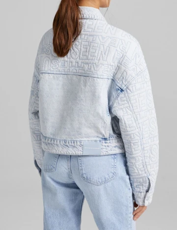 Jacheta Bershka, albastru, S