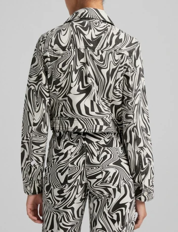 Jacheta Bershka, alb/gri, S