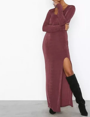 Rochie lunga NELLY, roz pudra inchis, XS