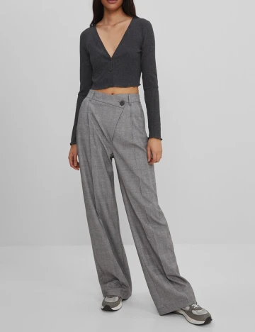Top Bershka, gri inchis, S