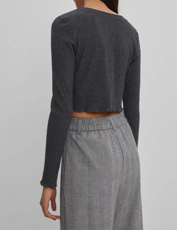 Top Bershka, gri inchis, S