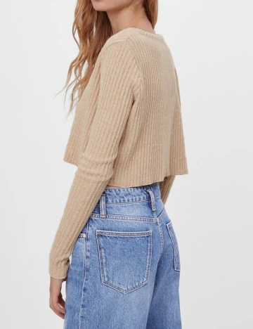 Top Bershka, crem, L