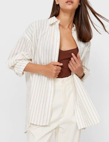 Camasa Stradivarius, crem, XS