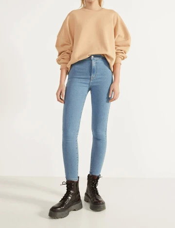 Blugi Bershka, albastru, 38
