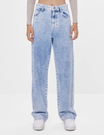 Blugi Bershka, albastru, 32