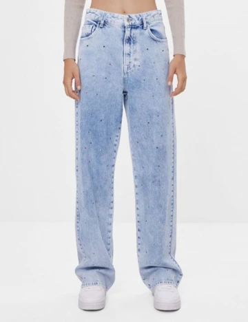 Blugi Bershka, albastru, 32