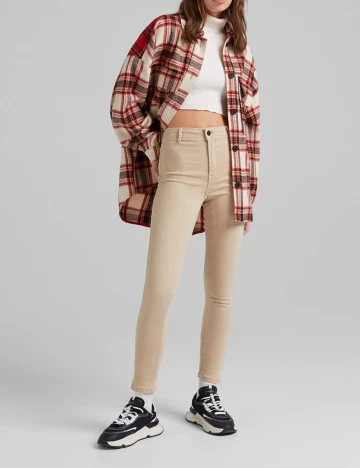 Blugi Bershka, crem, 32