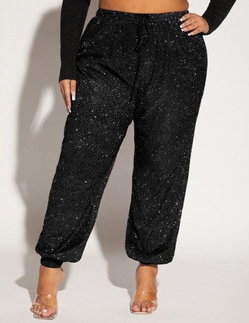 Pantaloni SHEIN CURVE, negru, 1 XL