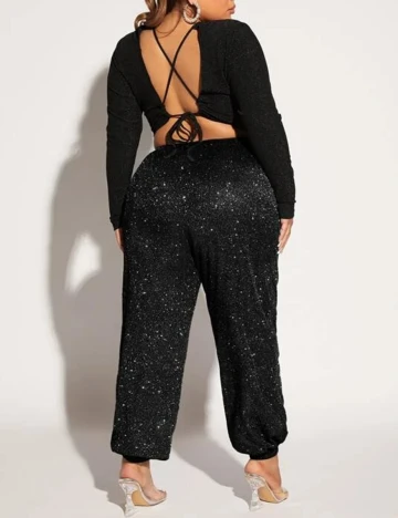 Pantaloni SHEIN CURVE, negru, 1 XL Negru