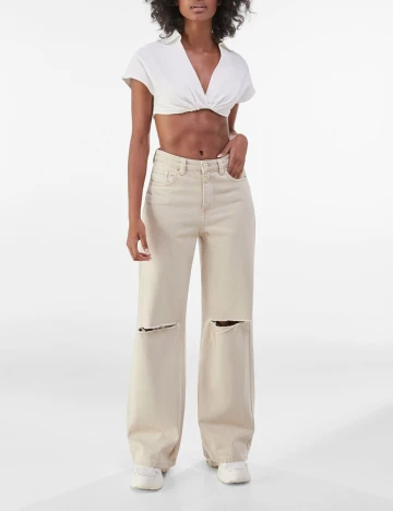 Blugi Bershka, crem, 34