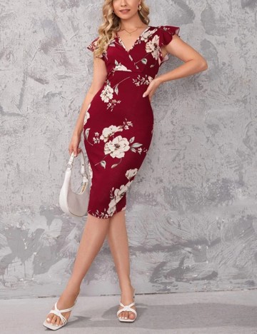Rochie scurta SHEIN, rosu, S