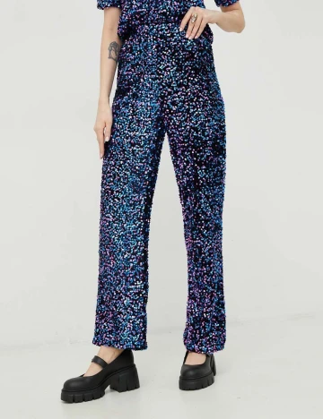 Pantaloni Pieces, albastru, XS