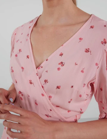 Rochie scurta Pieces, roz, S