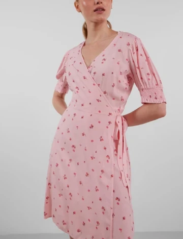 Rochie scurta Pieces, roz, S