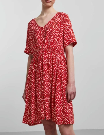 Rochie Scurta Pieces, rosu, XS
