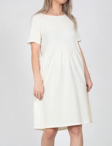 Rochie scurta Pieces, ecru, M