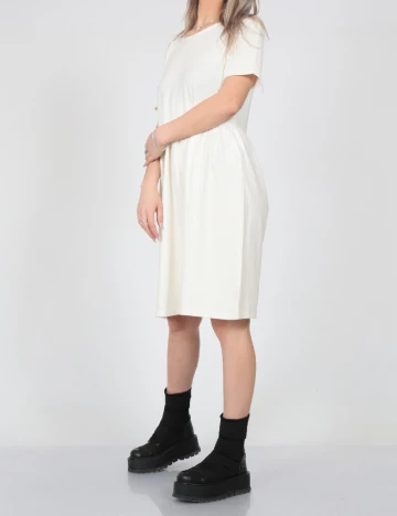 Rochie scurta Pieces, ecru, M