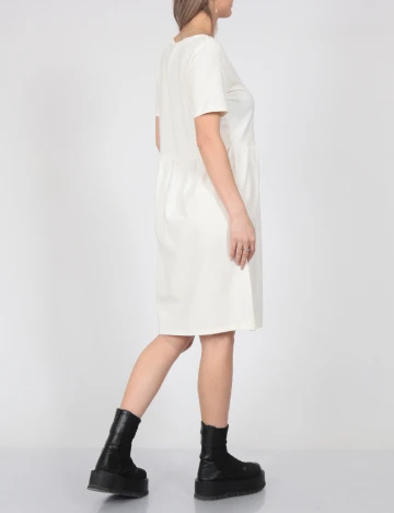 Rochie scurta Pieces, ecru, M